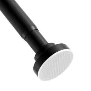 Shower Curtain Rod, 28-76 Inches, 1 Inch Diameter, Adjustable Spring Tension Stainless Steel Telescoping Rod with Holders, No Drilling Non-Slip for Bathroom, Closet, Window, Room Divider, Black