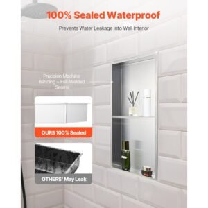 shower niche 13 x 25 x 4 inch recessed wall niche double layer with hollowed out dividerheavy duty stainless steel modern shampoo storage organizerwaterproof silver for bathroom 1.jpg