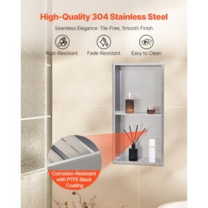 shower niche 13 x 25 x 4 inch recessed wall niche double layer with hollowed out dividerheavy duty stainless steel modern shampoo storage organizerwaterproof silver for bathroom 2.jpg
