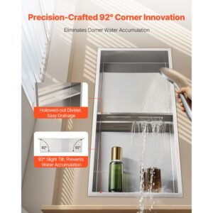 shower niche 13 x 25 x 4 inch recessed wall niche double layer with hollowed out dividerheavy duty stainless steel modern shampoo storage organizerwaterproof silver for bathroom 3.jpg