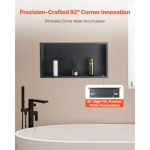 shower niche 13 x 25 x 4 inch recessed wall niche heavy duty stainless steel modern soap shampoo storage organizer sealed waterproof durable easy to installblack for bathroom 3.jpg