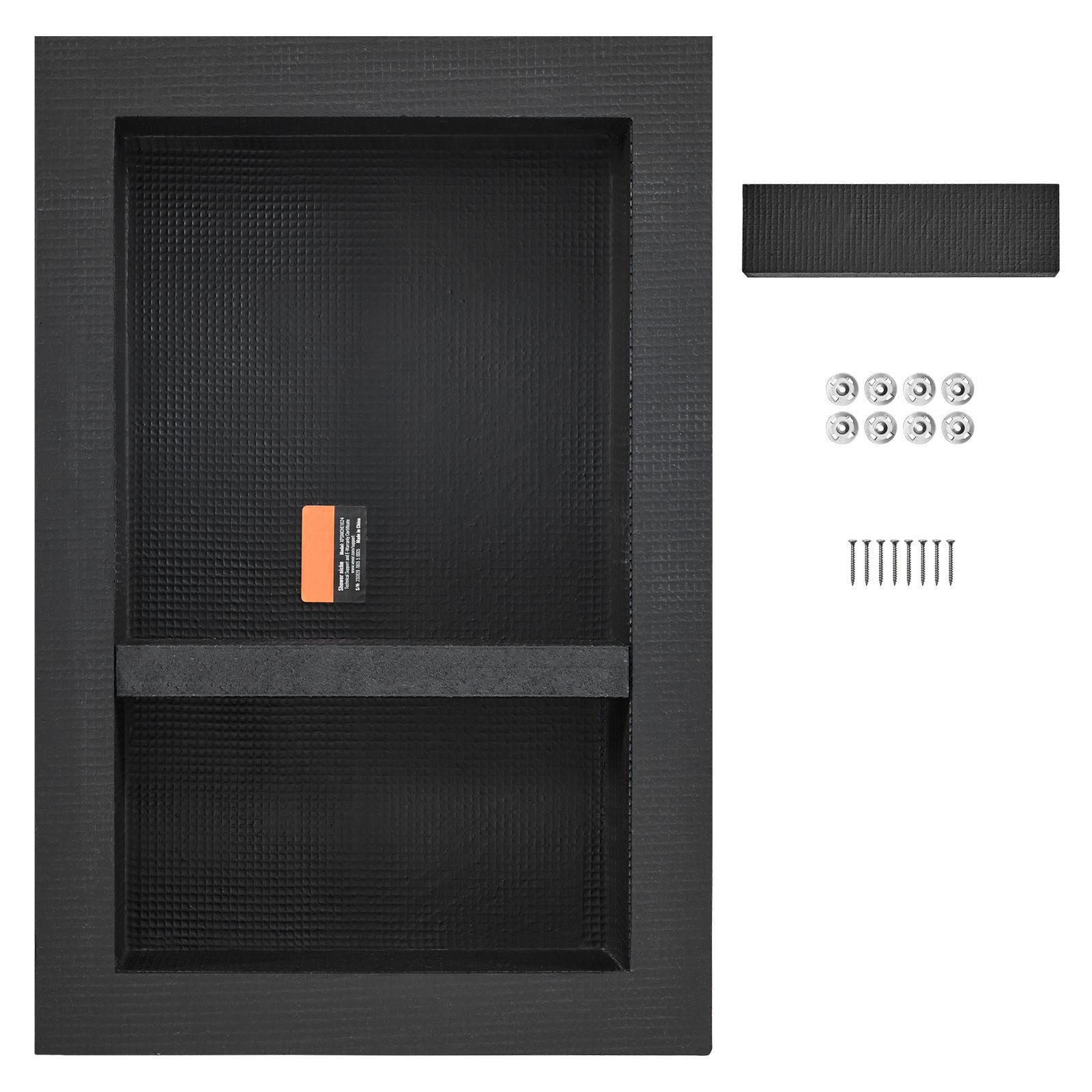 shower niche ready for tile 16 x 24 double shelf organizer square corners wall inserted niche recessed sealed protection modern soap storage niche for shower bathroom black.jpg