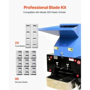 shredder blades alloy steel shredder machine blade kit with 9 rotating and 2 fixed blades high hardness skd 11 blade compatible with model 300 plastic grinder for abs pp pvc nylon 1.jpg