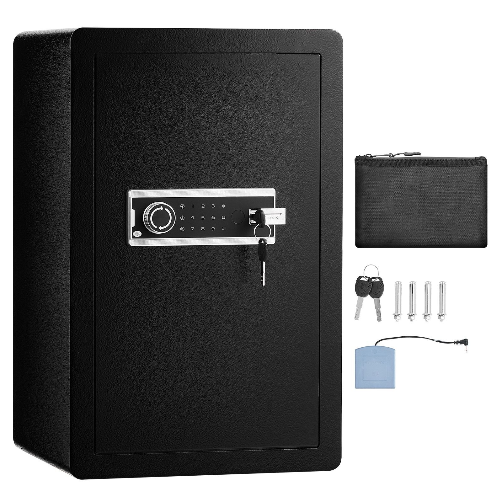 single door 35 cuft safe box with key lock password safe lock box with fireproof bag key rack led light and 2 shelves for money documents jewelry and valuables black.jpg