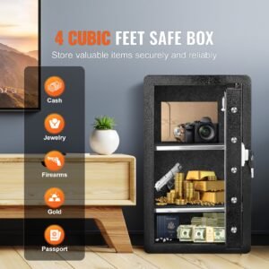 single door 40 cuft safe box with key lock password fingerprint safe lock box with fireproof bag key rack led light and 2 shelves for money documents jewelry and valuables black 1.jpg