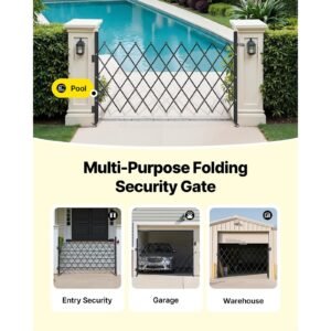 single folding security gate lockable scissor gate with 360 swivel casters outdoor barricade steel retractable gates for entry security garage warehouse pool 7480 x 5157 in w x h 5.jpg