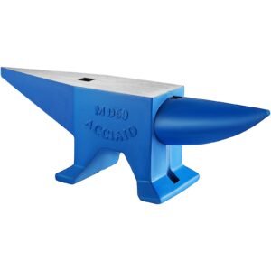 Single Horn Anvil Cast Steel Anvil Blacksmith for Sale Forge Steel Tools with Round and Square Hole and Equipment Anvil Rugged Blacksmith Jewelers Durable and Robust Metal Working Tool 105Lbs