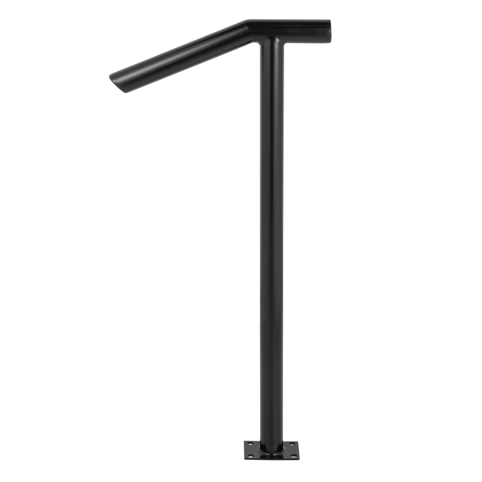 single post 1 2 black steel railing 441lbs capacity baking varnish iron stairs stylish handrails for outdoor steps with expansion bolts drill bit.jpg