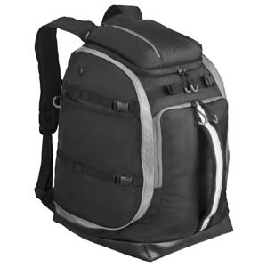 Ski Boot Bag, 65L, Snowboard Boots Travel Backpack for Men Women, with Waterproof Exterior & Bottom, Durable 1680D Oxford, Bag for Skis, Snowboard, Helmet, Goggles, Gloves, Accessories (Black).