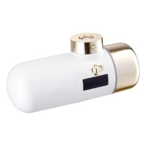 Skincare Water Filter, Faucet Mount Water Filters with Micro-nano Bubble for Skin, Sink Tap Purifier, Removes Chlorine with 1 Filter, for Kitchen and Bathroom Faucets, White + Gold