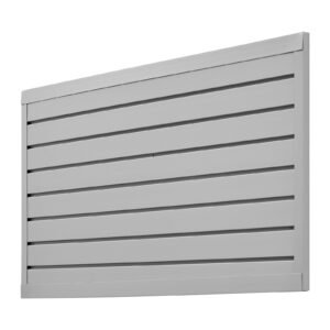 Slat Wall Paneling, 2 x 4 ft, PVC Garage Slatwall with Modular Design, Grey Slat Wall Easy-to-Install Adjustable Slatwall Panel with Coupling Structure & DIY Cutting, Fits for Storage & Display