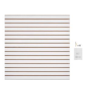 Slat Wall Paneling, 4 x 4 ft, MDF Garage Slatwall with Modular Design, White Slat Wall Easy-to-Install Adjustable Slatwall Panel with Coupling Structure & DIY Cutting, Fits for Storage & Display