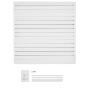 Slat Wall Paneling, 4 x 4 ft, PVC Garage Slatwall with Modular Design, White Slat Wall Easy-to-Install Adjustable Slatwall Panel with Coupling Structure & DIY Cutting, Fits for Storage & Display
