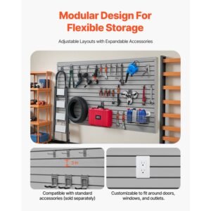 slat wall paneling 8 x 4 ft pvc garage slatwall with accessories grey slat wall easy to install adjustable slatwall panel with coupling structure diy cutting fits for storage display 3.jpg