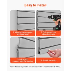 slat wall paneling 8 x 4 ft pvc garage slatwall with accessories grey slat wall easy to install adjustable slatwall panel with coupling structure diy cutting fits for storage display 5.jpg