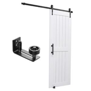 sliding barn door 30 x 84 inch high strength mdf panel barn door with hardware kit water proof pvc surface easy to install h frame smoothly and quietly sliding for living room bathroom.jpg