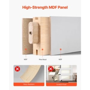 sliding barn door 36 x 84 inch high strength mdf panel and glass barn door with hardware kit water proof pvc surface easy to install h frame smoothly and quietly sliding for living room 2.jpg