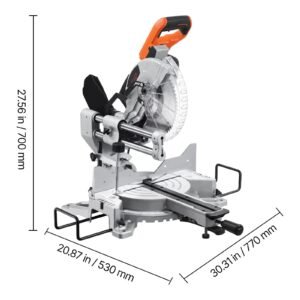 sliding compound miter saw 10 inch blade 15 amp motor 60 tooth corded double bevel sliding miter saw led precision alignment angle adjustable for wood composite decking laminates 1.jpg