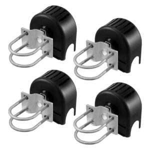 Sliding Gate Kit, Rolling Gate Hardware Kit w/ U-Shaped Wheel Groove for Cantilever Sliding Gates and Rolling Door, Sliding Gate Rollers 4 Track Wheels w/ Cover, Heavy Duty Sliding Roller,Black