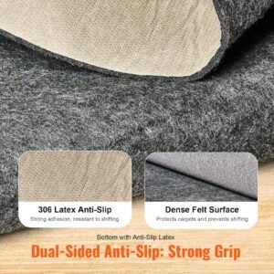 slip resistant rug pad protective cushioning carpet pad 9 x 12 14thick dual surface polyester felt latex gray 10 11m area carpet padding rug cushion safe for all floors 2.jpg