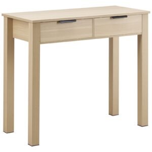 Small Desk with Drawers, Kids Desk for Bedroom, Modern Simple Study Table for Drawing, Reading, Writing, Rectangle MDF Furniture Study Storage Table for Home, Office, Light Wood