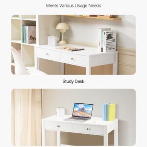 small desk with drawers kids desk for bedroom modern simple study table for drawing reading writing rectangle mdf furniture study storage table for home office white 5.jpg