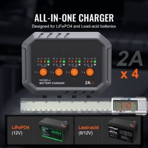 smart battery charger 8 amp lifepo4 lead acid agm gel sla car battery charger fully automatic charger maintainer for boat motorcycle lawn mower golf cart marine deep cycle 1.jpg