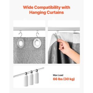 smart electric curtain track, 71 118 inch adjustable length, motorized rod with remote, ceiling and wall mount, automated curtain track system compatible with alexa, google home, app control