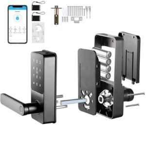 Smart Lock, 5-in-1 Smart Door Knob, Fingerprint Deadbolt with App Control, Bluetooth Smart Lock, Keyless Entry Door Lock with Handle, Biometric Door Lock, Keypad Digital Door Lock for Front Door