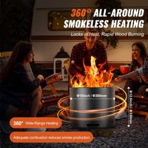 smokeless fire pit stove bonfire h 126 in x dia 15 in wood burning fireplaces with removable ash pan sus430 stainless steel inner portable outdoor firepit ideal for outdoor patio camping 1.jpg