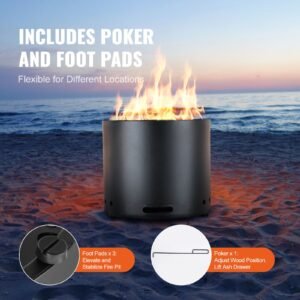 smokeless fire pit stove bonfire h 126 in x dia 15 in wood burning fireplaces with removable ash pan sus430 stainless steel inner portable outdoor firepit ideal for outdoor patio camping 5.jpg