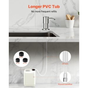 soap dispenser for kitchen sink stainless steel built in sink soap dispenser with 47 extension tube kit countertop dish soap dispenser with 360 rotation pump head for kitchen bathroom 1.jpg