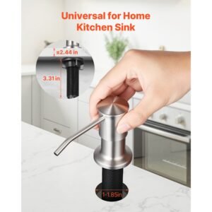 soap dispenser for kitchen sink stainless steel built in sink soap dispenser with 47 extension tube kit countertop dish soap dispenser with 360 rotation pump head for kitchen bathroom 2.jpg