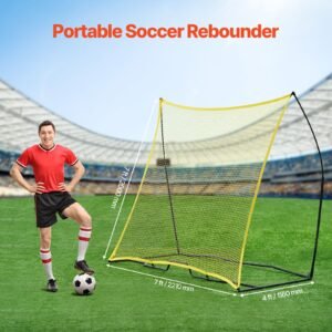 soccer rebounder portable soccer trainer 7x7ft iron polyester soccer practice equipment sports football rebounder wall with portable bag perfect for team solo training passing volley 1.jpg