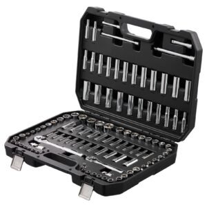 socket set 14 and 38 drive socket and ratchet set 6 point socket opening 106 pcs tool set sae and metric deep and standard sockets 532 1 in 5 19 mm with accessories storage case.jpg