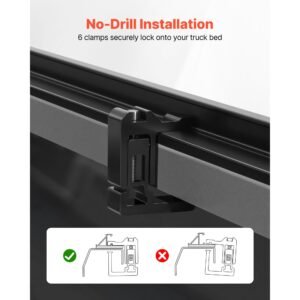 soft roll up truck bed tonneau cover, compatible with 2015 2025 chevy colorado/gmc canyon crew shor, fits 5.2 ft (5 ft 2 in/62 in) bed, pvc tonneau cover with three aluminum alloy support bars