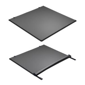 soft roll up truck bed tonneau cover, compatible with 2024 2025 toyota tacoma (excl. trail edition) with deck rail system, fits 5 ft (60 in) bed, pvc tonneau cover with three aluminum alloy bars