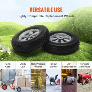 solid pu run flat tire wheel 10 2 pack 180 lbs dynamic load 220 lbs static load flat free tubeless tires and wheels for hand truck utility cart dollies garden trailers various carts 2.jpg