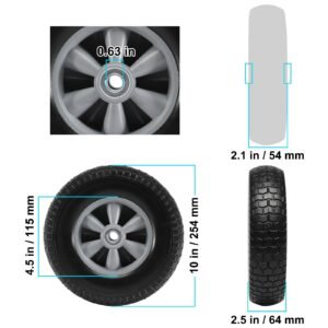 solid pu run flat tire wheel 10 2 pack 180 lbs dynamic load 220 lbs static load flat free tubeless tires and wheels for hand truck utility cart dollies garden trailers various carts 4.jpg