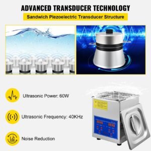 Sonic Cleaner 2L Digital Ultrasonic Parts Cleaner with Timer 40kHz Professional 304 Stainless Steel Sonic Cleaner 110V for Jewelry Watch Glasses Diamond Eyeglass Small Parts Cleaning