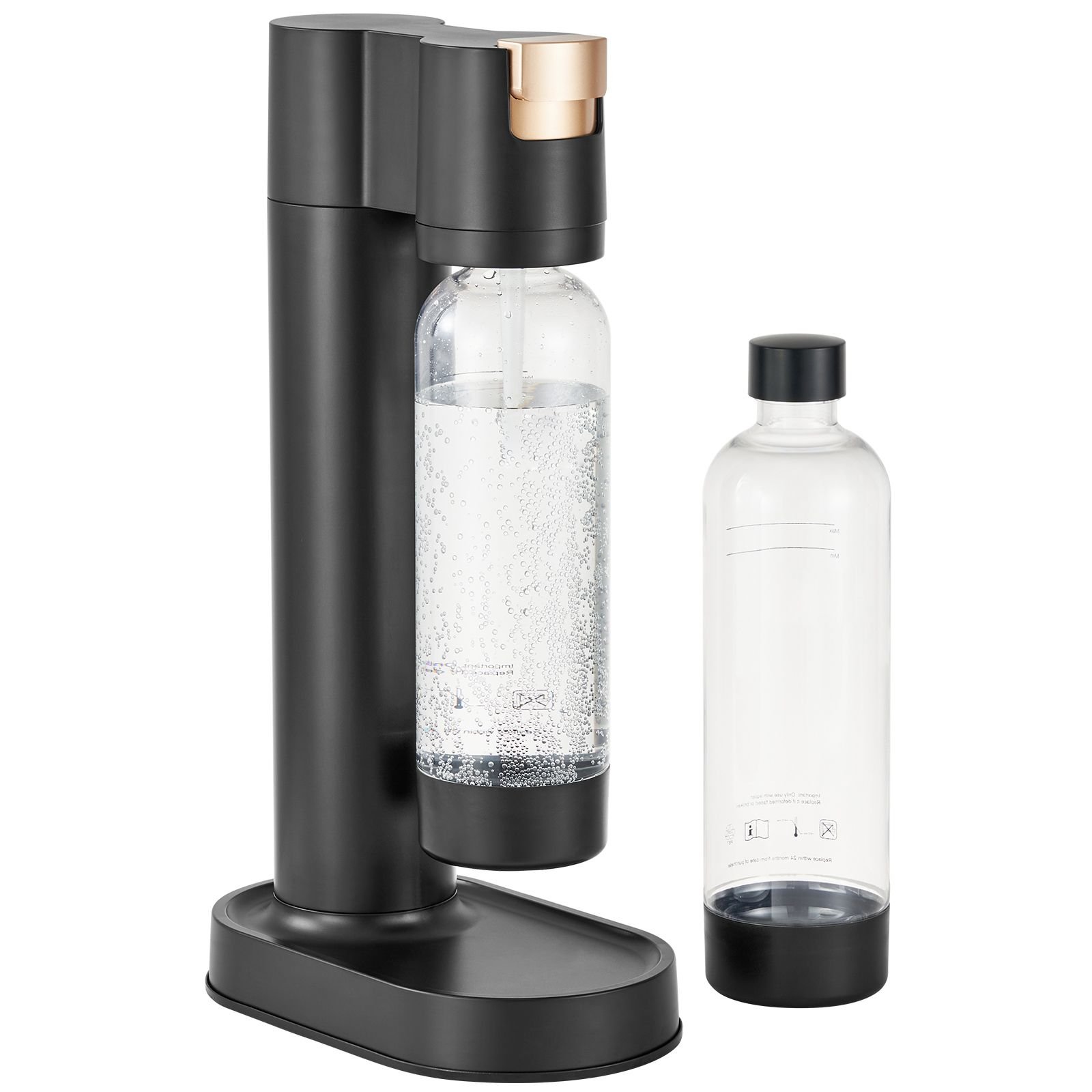 sparkling water maker soda maker machine for home carbonating seltzer water starter kit with 2 bpa free 1l pet bottles compatible with mainstream screw in 60l co2 cylindernot included black.jpg