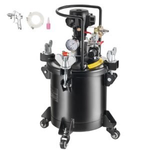 Spray Paint Pressure Pot, 10 L/2.5 gal Fully Automatic Stirring Pressure Pot Tank, 70 psi Adjustale Pressure, Pressure Pot Paint Tank with Spray Gun and Hoses, for Home Decor Industry Painting