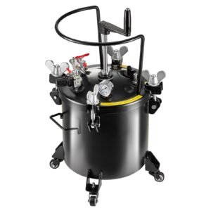 Spray Paint Pressure Pot, 20L/5gal Pressure Pot Tank, 70 psi Adjustale Pressure, Steel Pressure Pot Paint Tank with Casters and Leak Repair Sealant, for Home Decor and Industry Painting