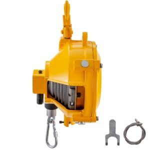 Spring Balancer 20-33lbs(9-15kg) Retractable Tool Holder 1.5m Length Tool Balancer with Hook and Wire Rope Adjustable Balancer Retractor Hanging Holding Equipment in Yellow