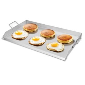 stainless steel griddle 36x22 inch universal flat top rectangular plate gas grill griddle for bbq grill teppanyaki portable family cookware with handle for camping tailgating party 2.jpg