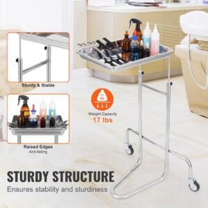 stainless steel lab carts lab utility cart with single tray mobile medical cart with 2 silent wheels lab rolling cart for lab clinic hospital salon 1.jpg