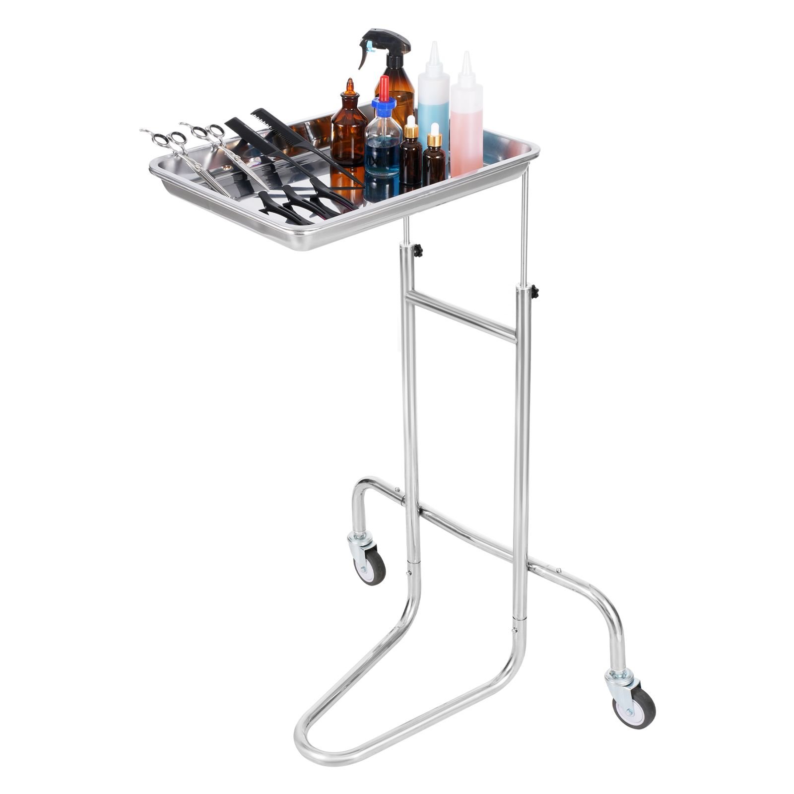 stainless steel lab carts lab utility cart with single tray mobile medical cart with 2 silent wheels lab rolling cart for lab clinic hospital salon.jpg