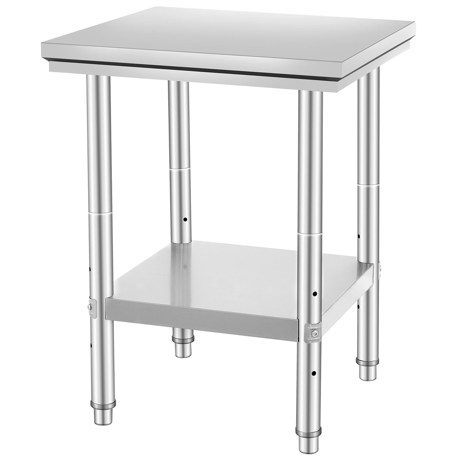 stainless steel prep table 24 x 24 x 31 inch 700 lbs load capacity heavy duty metal worktable with 3 adjustable height levels commercial workstation for kitchen garage restaurant backyard.jpg