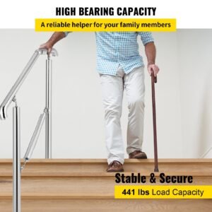 stainless steel transitional handrail fit for level surface and 2 to 3 adjustable stair indoor outdoor step railings 441lb capacity with installation kit porch diy silver 3.jpg