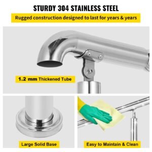 stainless steel transitional handrail fit for level surface and 2 to 3 adjustable stair indoor outdoor step railings 441lb capacity with installation kit porch diy silver 4.jpg